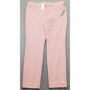 LOFT Marisa Ankle Pants Womens 12 Pink Skinny Tailored Fit Slash Pocket Slit Hem